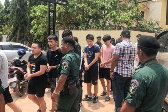 Authorities arrested 163 Chinese nationals, including 40 women, and confiscated around 150 computers in a Siem Reap raid. Photo supplied
