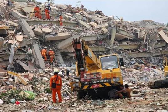 Photo caption: Damage caused during a strong earthquake in Mandalay