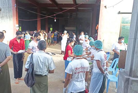 Quarantine center opened at Aha Thaw Ka Monastery in Bago Region.