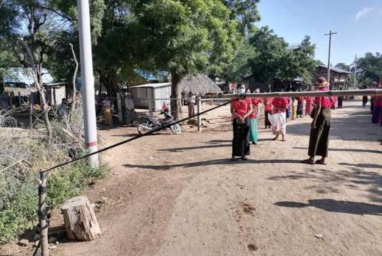 Ruling NLD was banned by a canvassing campaign in Gyoekyarkan village in Monywa Township, Sagaing, yesterday.