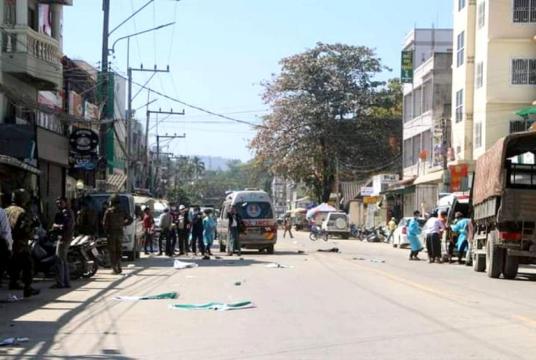 Photo shows the scene of the incident. (Photo-Tachilek Mandaing)