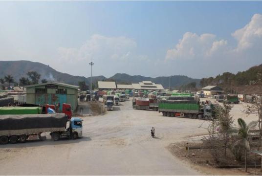 Caption: Muse border trade camp seen in Myanmar-China border (Photo-Ministry of Commerce)