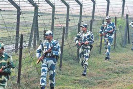Indian Border Security Force (BSF) members are seen guarding the India-Bangladesh frontier. Star file photo