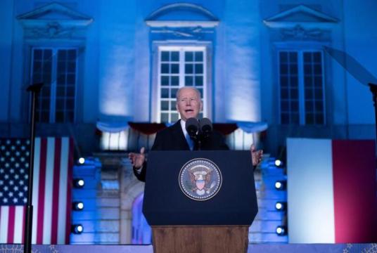 As part of his trip to Poland, US President Joe Biden had given a major speech at Warsaw’s Royal Castle on March 26, 2022. PHOTO: AFP