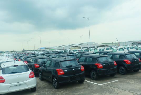 Cars from Suzuki auto faction at Thilawa Special Economic Zone 