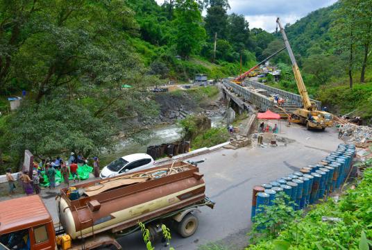 Goattwin bridge is under construction and nearing completion. (Photo-Tun Nay Hlaing)