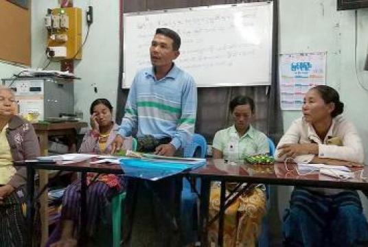 Local villagers hold a press conference in Mandalay 