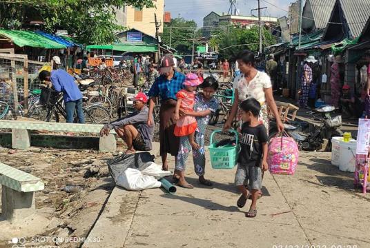 Some cyclone victims return to their homes in Laputta. (Labutta Heart Social Organization)