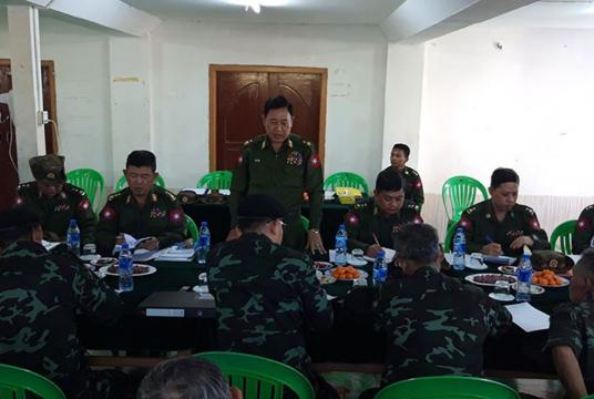 Army delegation and representatives of KNLA met at Liaison office in Kyaukkyi (Photo-KNU)
