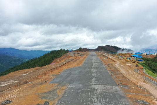 Under-construction runway in Falam (Surbung) airport project