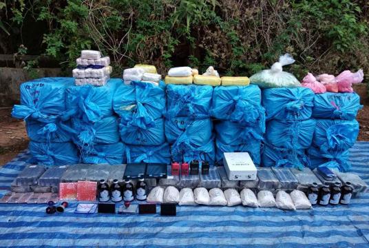 Seized narcotic drugs (Photo-Office of the Commander-in-Chief of the Defence Services)
