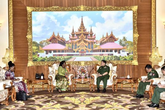 Senior General Min Aung Hlaing met with Ghana ambassador to Myanmar (Photo-Office of the Commander-in-Chief of the Defence Services)
