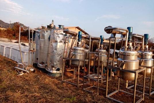 Equipment used to produce narcotic drugs (Photo-Office of the Commander-in-Chief of the Defence Services)