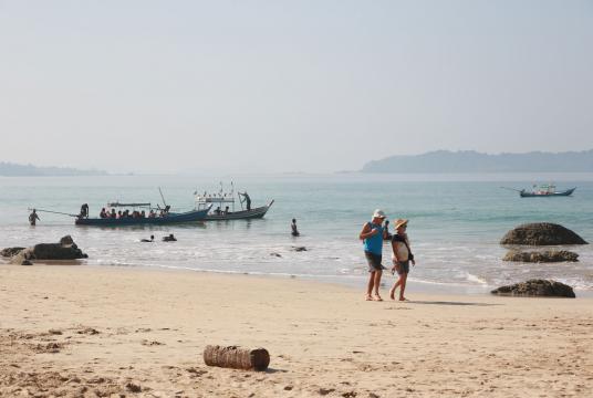 Tourists seen at Ngapali Beach (Photo-Zeya Nyein)
