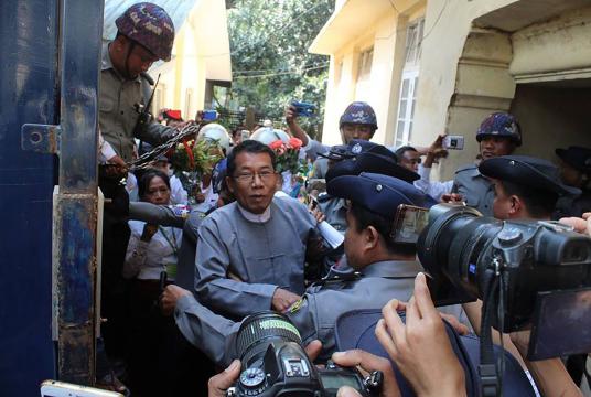 Dr Aye Maung seen after the verdict
