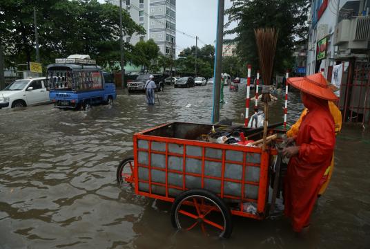 Water covered some areas of Yangon (Photo-Sithu)