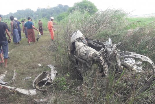 Debris of a fighter jet (Photo-Aung Thu Nyein)