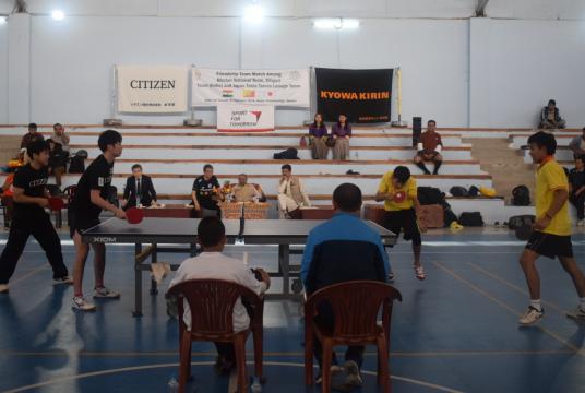 The exchange programme allows local players to learn from top table tennis players 