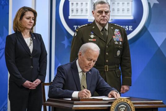 US President Joe Biden authorised US$800 million in military assistance to Ukraine on March 16, 2022. PHOTO: NYTIMES