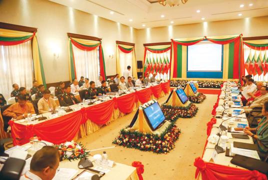 The special meeting between govt, Tatmadaw and NCA-SEAO is in process in Nay Pyi Taw on October 15.
