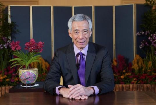 Prime Minister Lee Hsien Loong at the recording for the Global Citizen Recovery Plan for the World campaign.PHOTO: MINISTRY OF COMMUNICATIONS AND INFORMATION