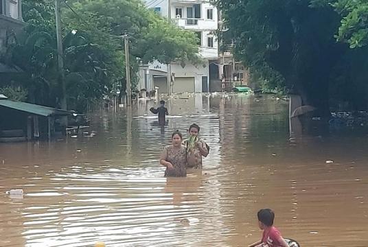 Moei River is risen in lower ward of Myawady Township