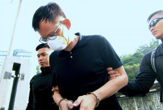 Sim Wei Der, a Singaporean non-executive director of a used tyre processing factor pleaded not guilty on April 25, 2019, after being charged with abetting three others to dispose scheduled waste into Sungai Kim Kim in Johor's Pasir Gudang last month.PHOTO: BERNAMA