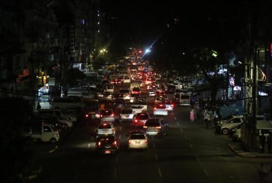 Power outage observed in downtown Yangon.