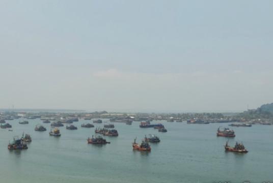 Some fishing boats seen in Tanintharyi Region.