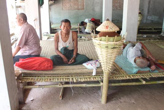 Shelters from the heat are being opened at the monastery in Magway Region.