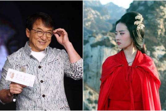 Actors Jackie Chan and Liu Yifei have come under fire online for their remarks regarding the ongoing Hong Kong protests.PHOTOS: AFP, SHAW ORGANISATION