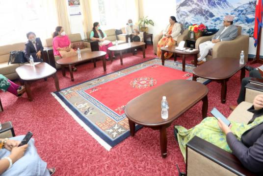 The women lawmakers meet Ganesh Prasad Timilsina, chairperson of the National Assembly, seeking his support in incorporating severe penalties in cases of rape of minors and in the cases of murder after rape on Thursday.   https://tkpo.st/3darE8V