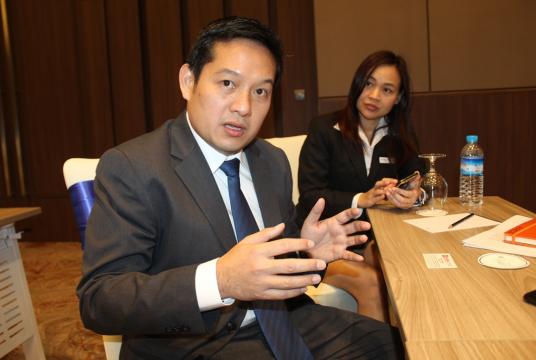 Kidsada Santisak, country manager for Indochina West at Eaton Corporation, explains about the company's expansion into Myanmar (Photo-Khine Kyaw, Myanmar Eleven)
