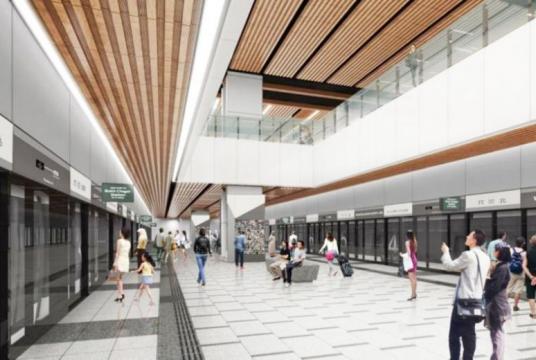 An artist's impression of Woodlands North station, which would be connected to Johor Baru by the Rapid Transit System Link.PHOTO: LTA