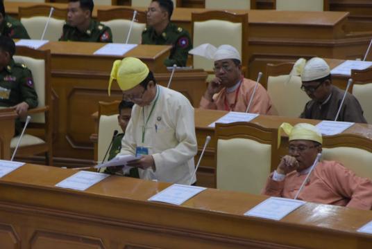 Mayor Dr Ye Lwin clarifies in parliament on February 18