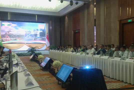 The 7th Joint Committee of Myanmar-Singapore Ministerial Meeting is in progress on September 24. (Photo-Nilar)