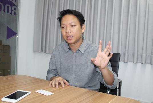 Min Zeya Phyo, founder and chief executive of Code2LAB Pte Ltd, at an exclusive interview in Yangon (Photo- Khine Kyaw, Myanmar Eleven)