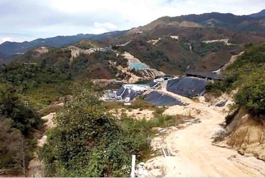 Photo shows illegal rare-earh mines in Panwa, Chibwe Township, Kachin State. 