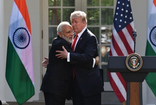 Prime Minister Narendra Modi hugs US President Donald Trump during his visit to America in July, 2017. (File Photo: AFP