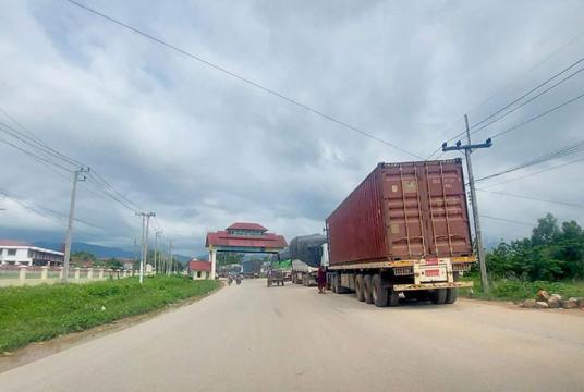 Photo shows the area around Myawady border trade zone. 
