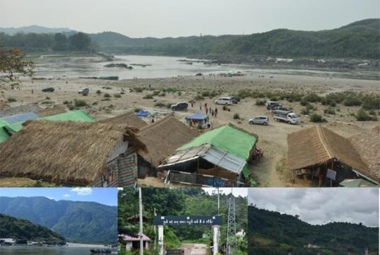 Photo shows the location of Myitsone hydropower project in the background sceneries of Mytisone region in Myitkyina, Kachin State. 