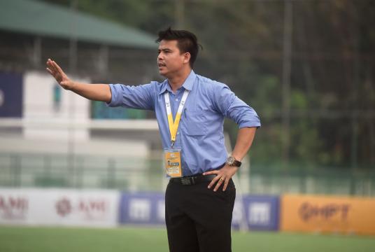 The photo shows Myo Min Tun, former Yangon Utd Head Coach. (Photo-Nyi Nyi Soe Nyunt)