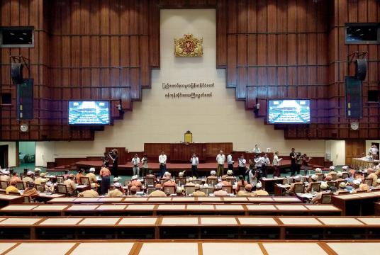 Session of Yangon Region Parliament in progress on September 17 (Photo-Pyae Phyo Aung) 