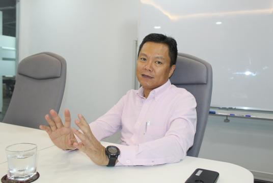 PassakornHongsyok, general manager of Myanmar Information Highway, at an exclusive interview at MIH office in Yangon (Photo- KhineKyaw, Myanmar Eleven)