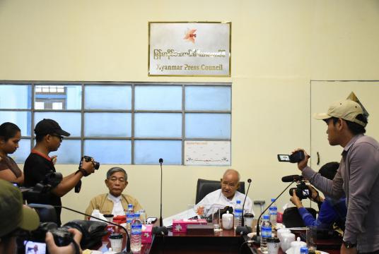 Myanmar Press Council officials reply to media questions (Photo-Kyi Naing)