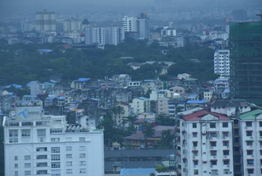 Buildings in Yangon. 