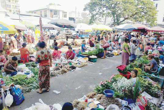 A street market in Yangon. (photo-Shine Lin Aung)