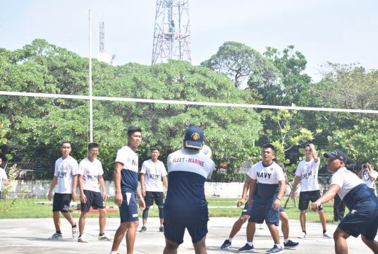 The navies of Philippines and Vietnam recently gathered on a disputed island to play sports and exchange cultures on a disputed island in the South China Sea to promote unity and cooperation. Photo from Naval Forces West.
