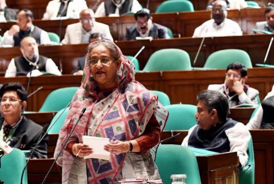 Prime Minister Sheikh Hasina addresses in Parliament during the PM's question answer session on Wednesday, February 27, 2019. Photo: PID