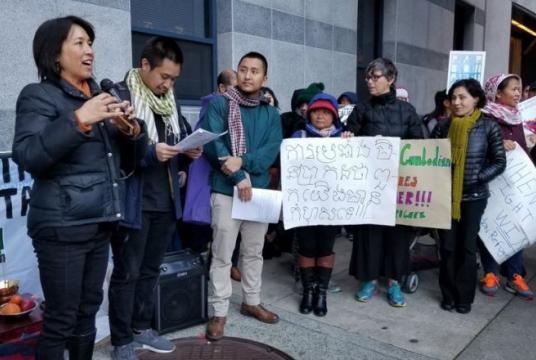 Asian Americans protest against the deportation of Cambodians from the US. TWITTER